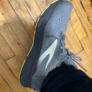Gray running shoes